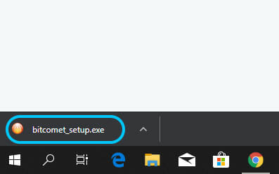 BitCometのインストーラーを起動